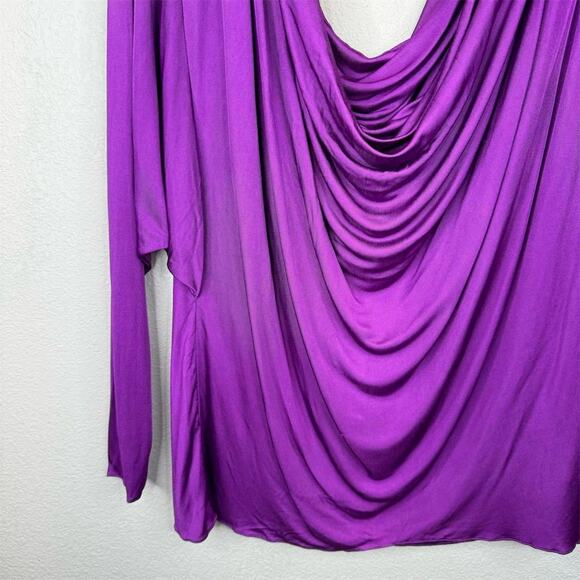 Jay Godfrey Women's‎ Cowl Neck Blouse Size 4 Purple Long Sleeve - Picture 6 of 13